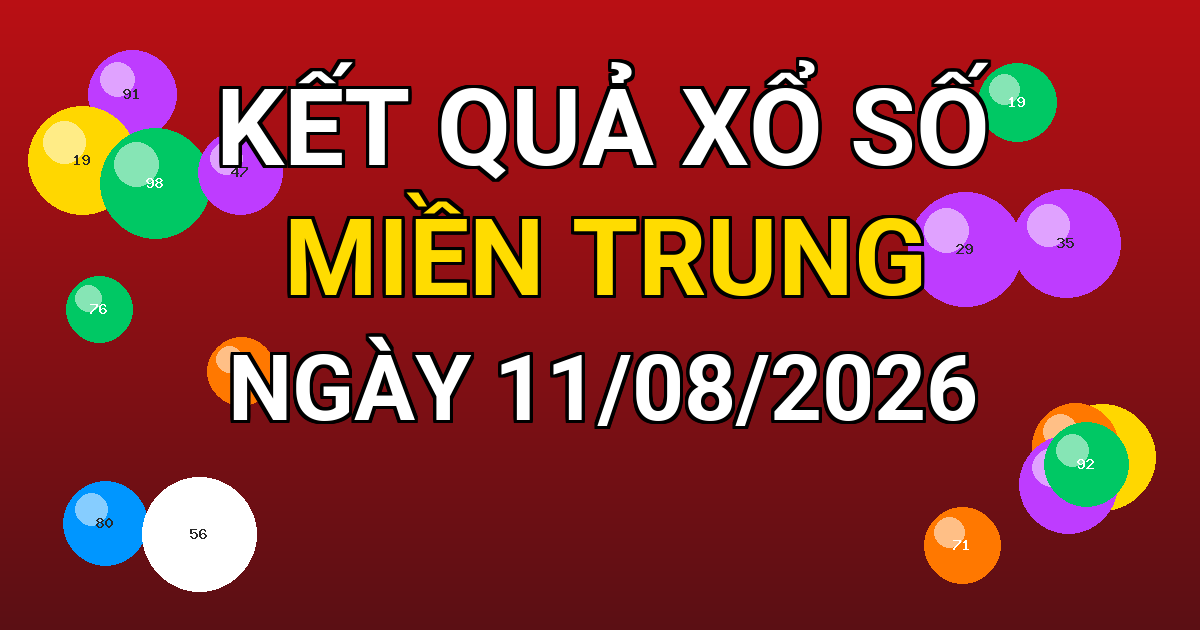 Kết quả xổ số Miền Trung ngày 11/08/2026
