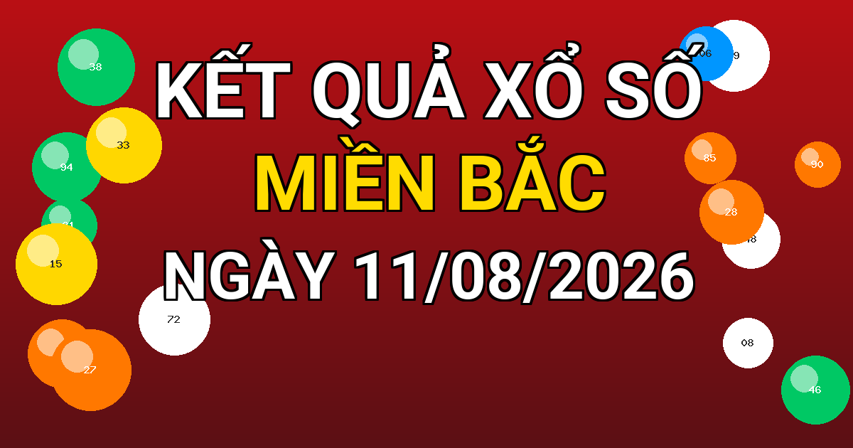 Kết quả xổ số Miền Bắc ngày 11/08/2026