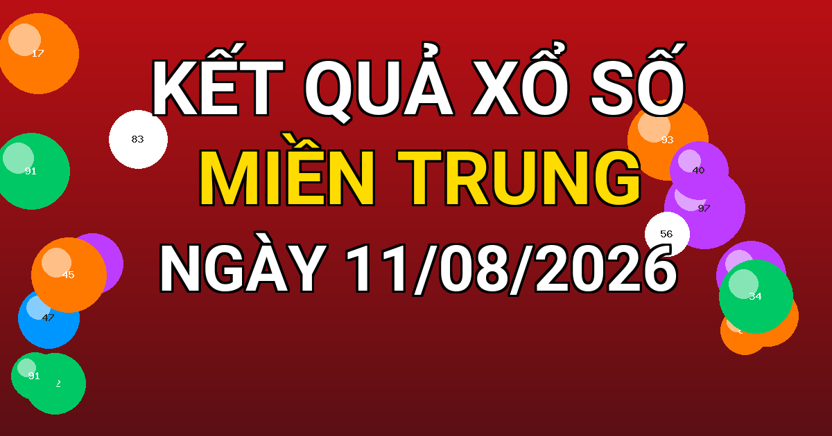 Kết quả xổ số Miền Trung ngày 11/08/2026