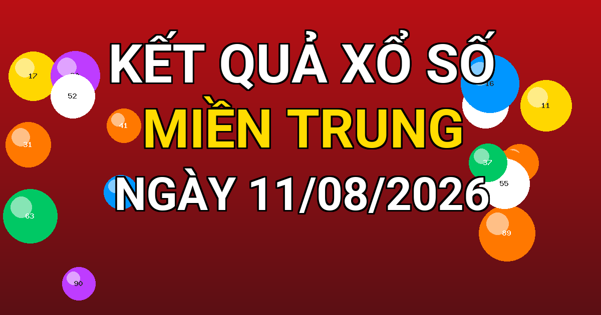 Kết quả xổ số Miền Trung ngày 11/08/2026