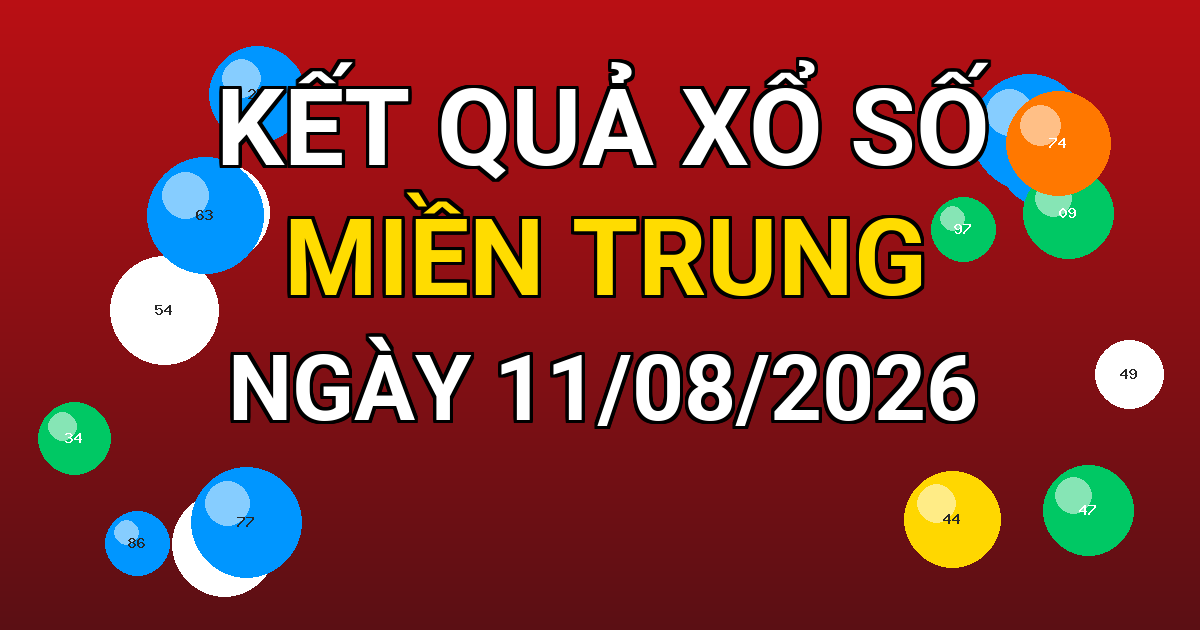 Kết quả xổ số Miền Trung ngày 11/08/2026