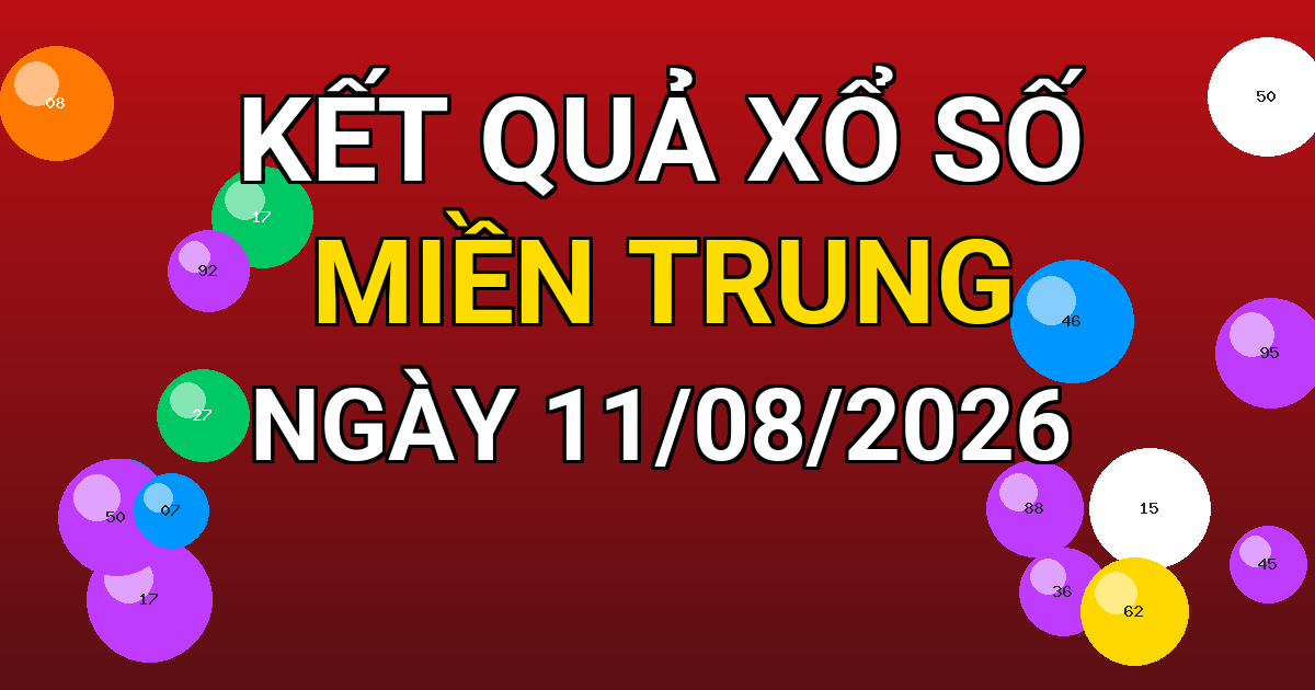 Kết quả xổ số Miền Trung ngày 11/08/2026