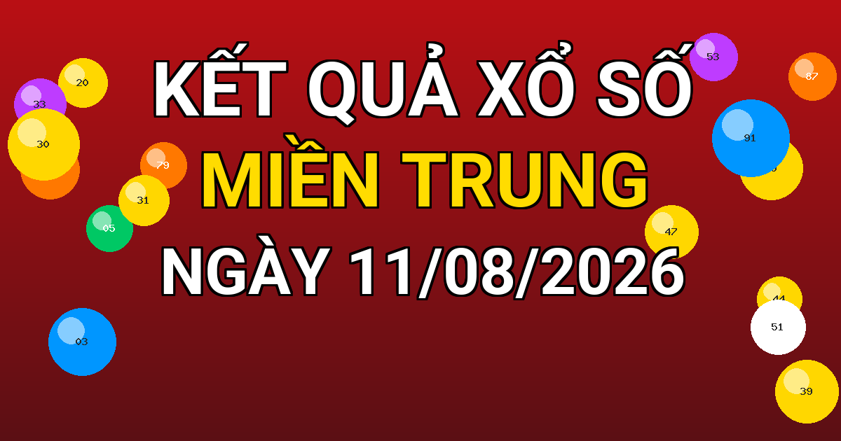 Kết quả xổ số Miền Trung ngày 11/08/2026