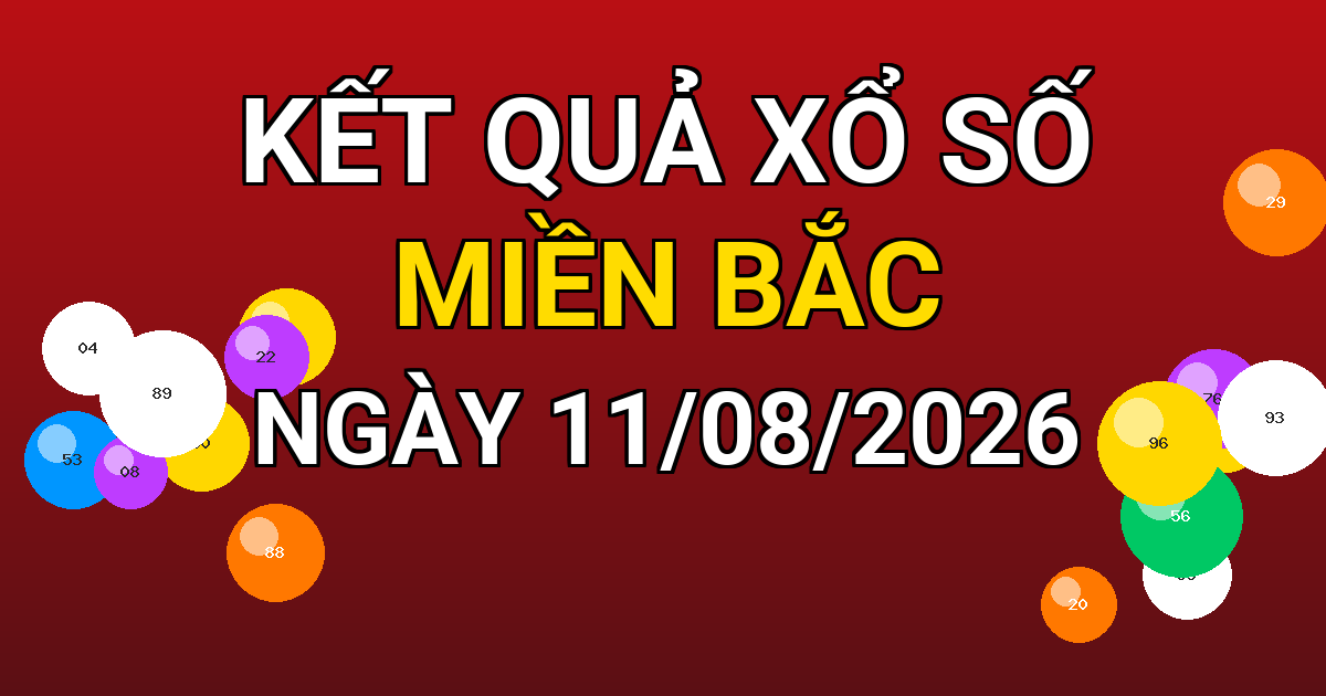 Kết quả xổ số Miền Bắc ngày 11/08/2026