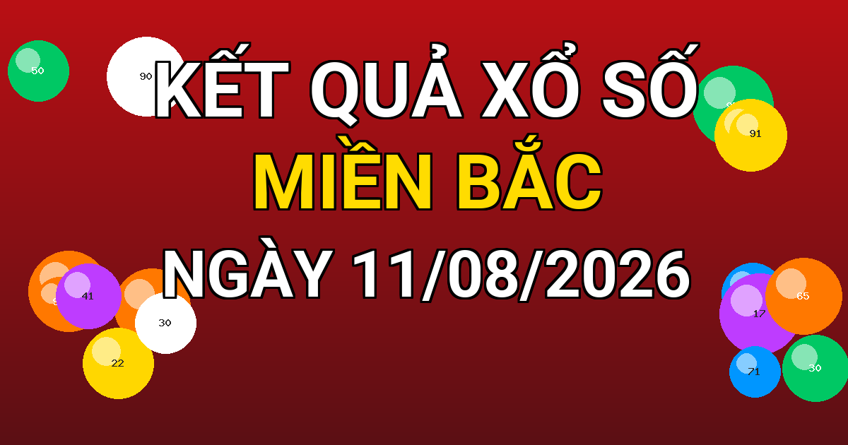 Kết quả xổ số Miền Bắc ngày 11/08/2026