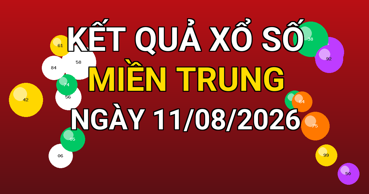 Kết quả xổ số Miền Trung ngày 11/08/2026