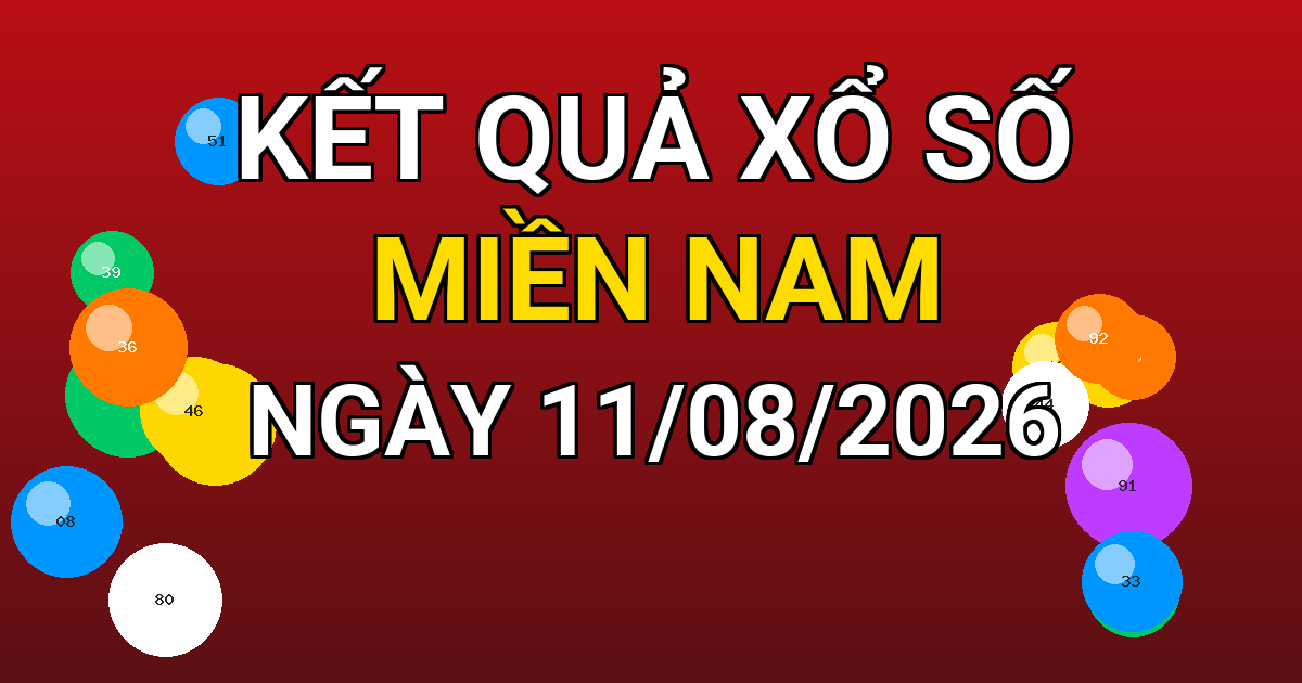 Kết quả xổ số Miền Nam ngày 11/08/2026