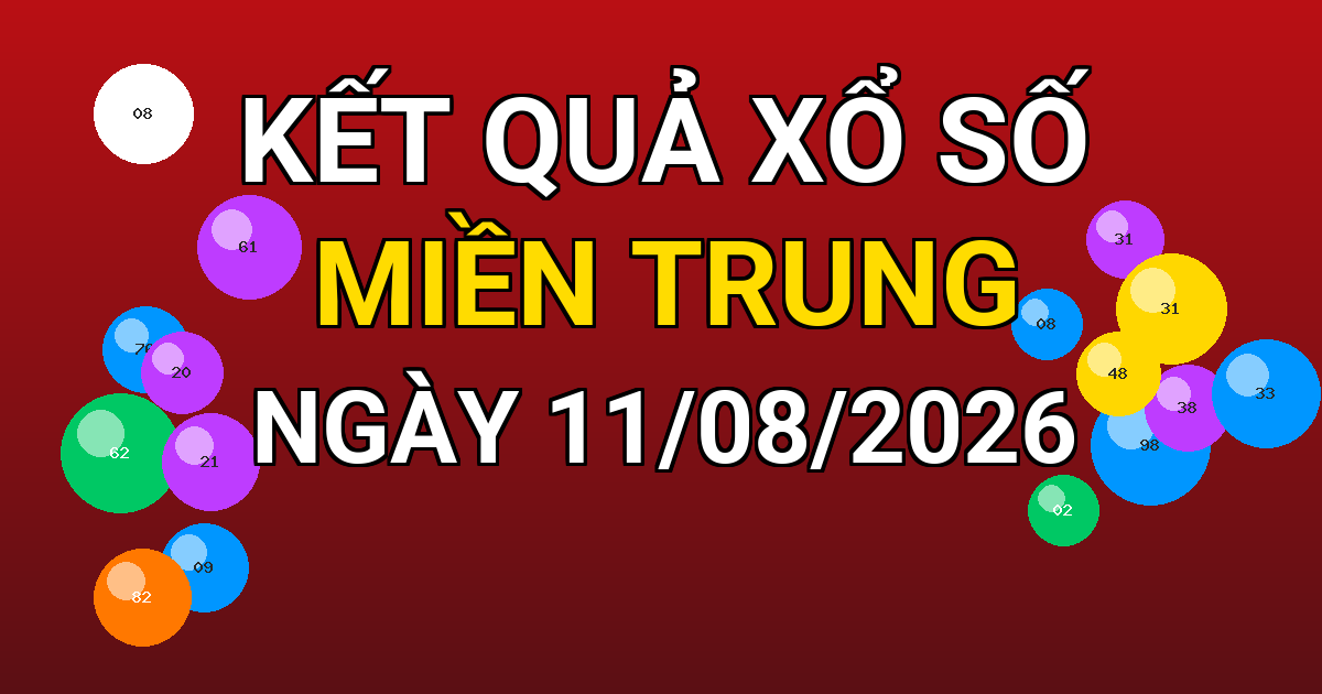 Kết quả xổ số Miền Trung ngày 11/08/2026