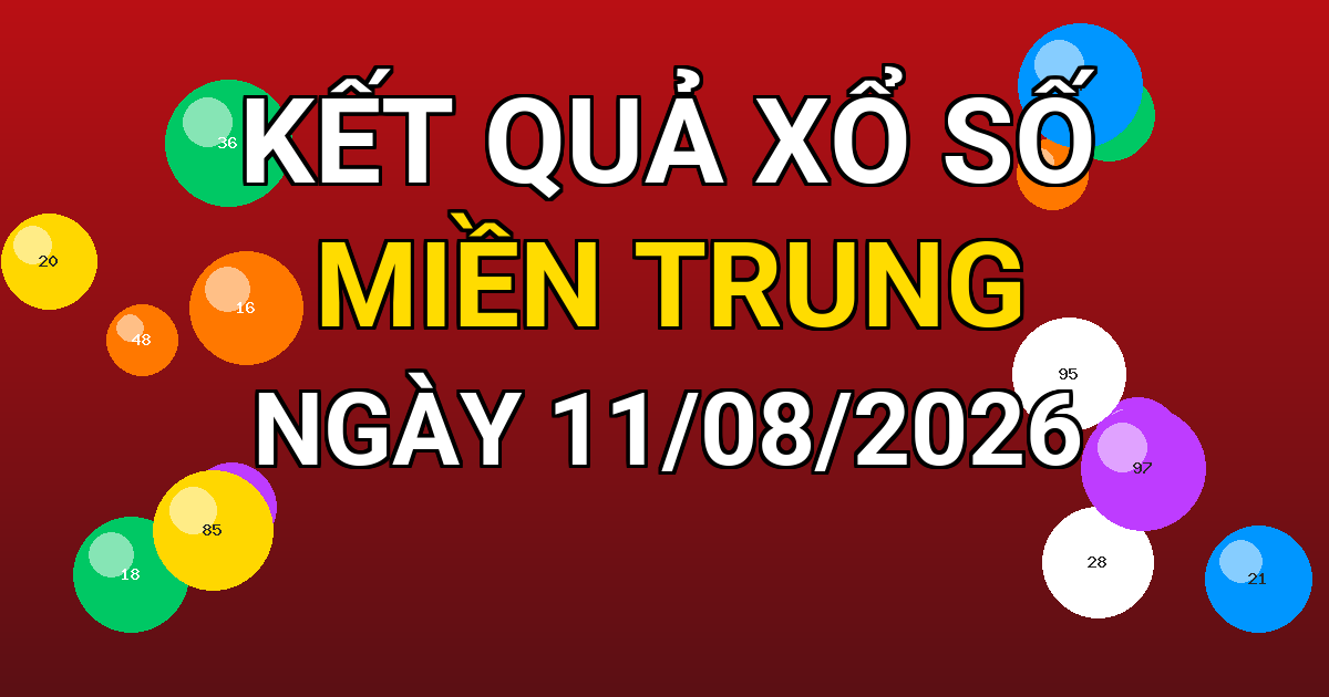 Kết quả xổ số Miền Trung ngày 11/08/2026