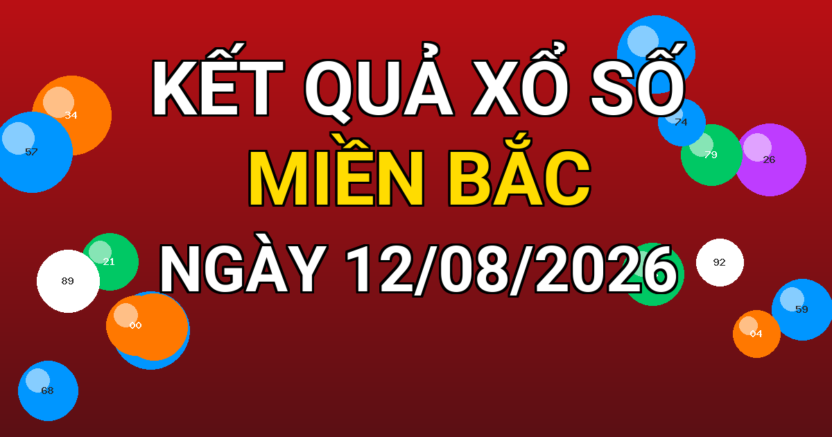 Kết quả xổ số Miền Bắc ngày 12/08/2026