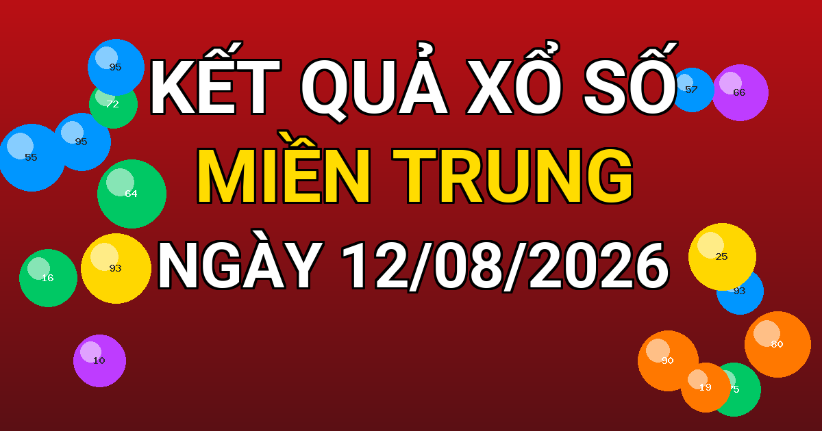 Kết quả xổ số Miền Trung ngày 12/08/2026