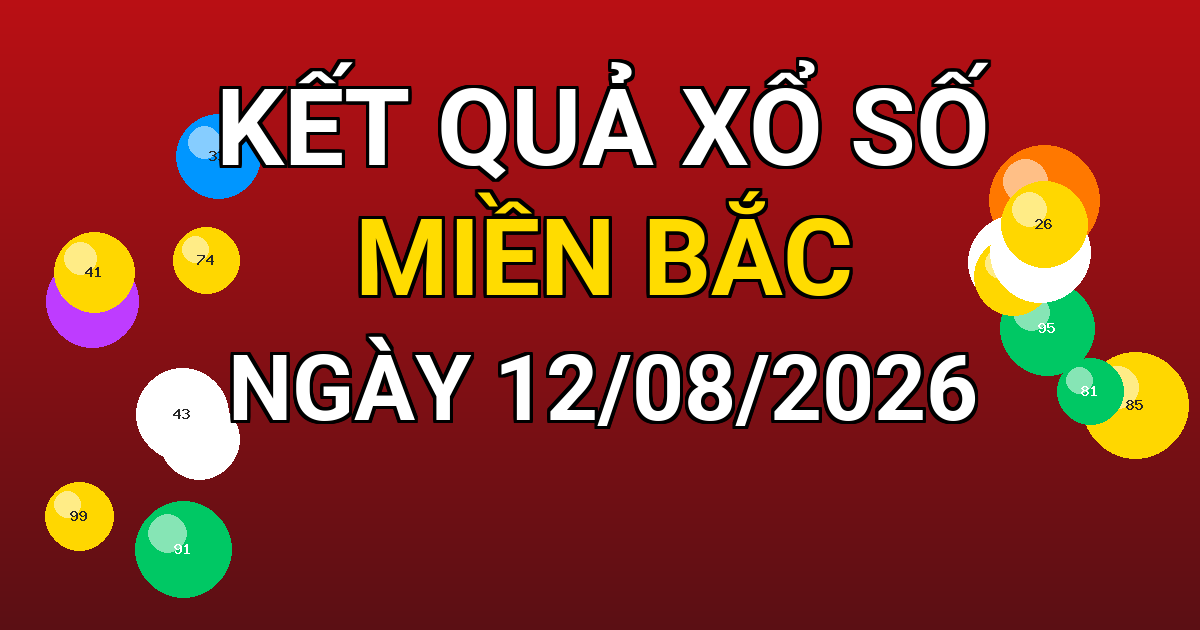 Kết quả xổ số Miền Bắc ngày 12/08/2026