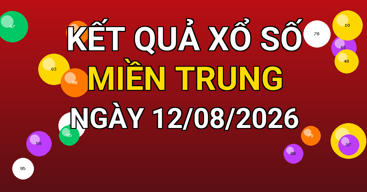Kết quả xổ số Miền Trung ngày 12/08/2026