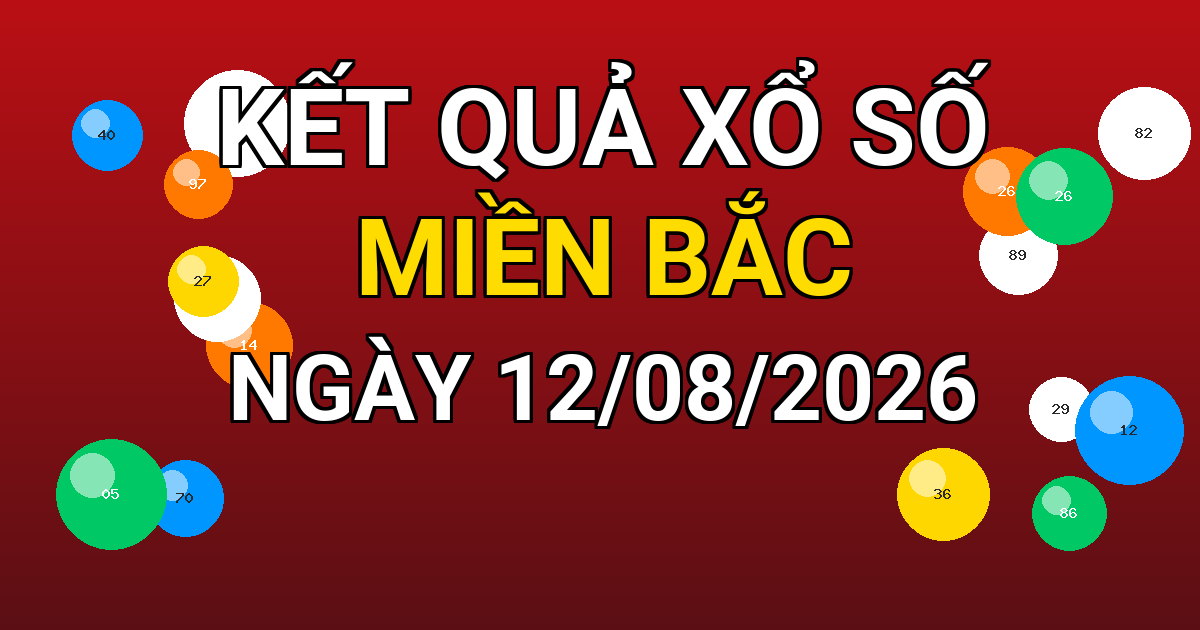Kết quả xổ số Miền Bắc ngày 12/08/2026