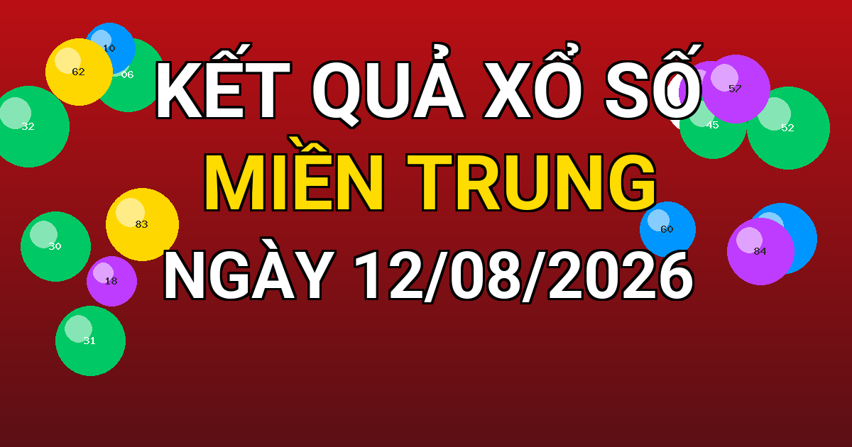 Kết quả xổ số Miền Trung ngày 12/08/2026