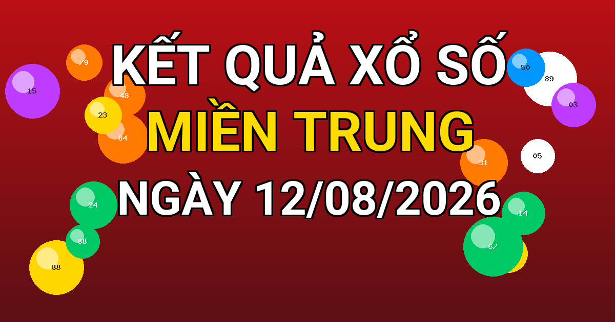 Kết quả xổ số Miền Trung ngày 12/08/2026