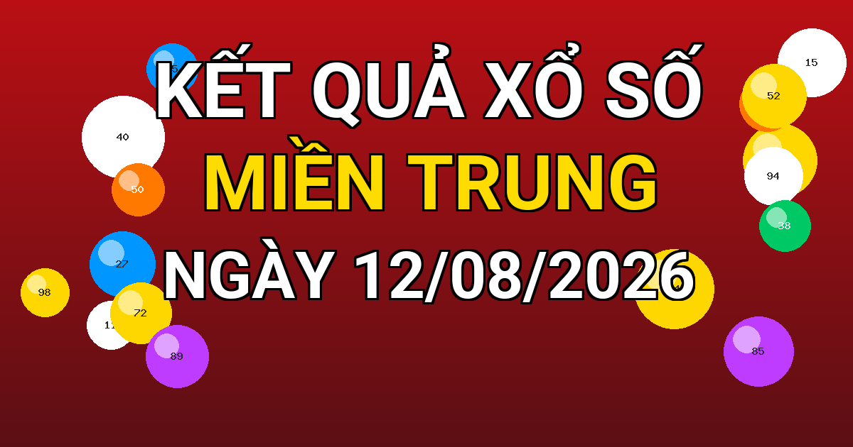Kết quả xổ số Miền Trung ngày 12/08/2026