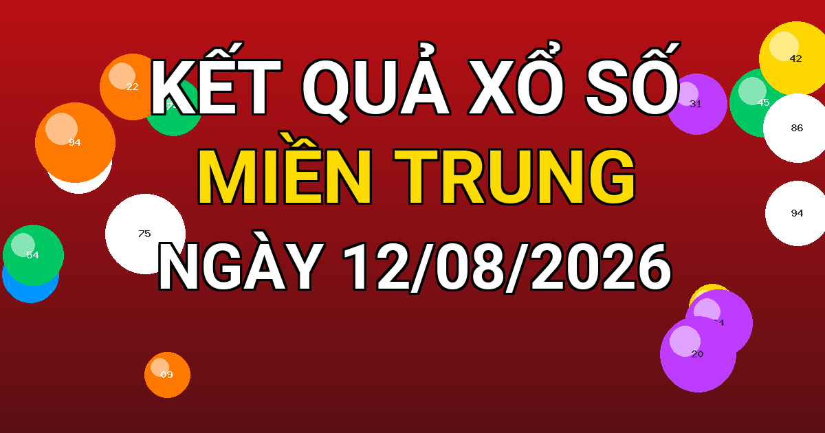 Kết quả xổ số Miền Trung ngày 12/08/2026