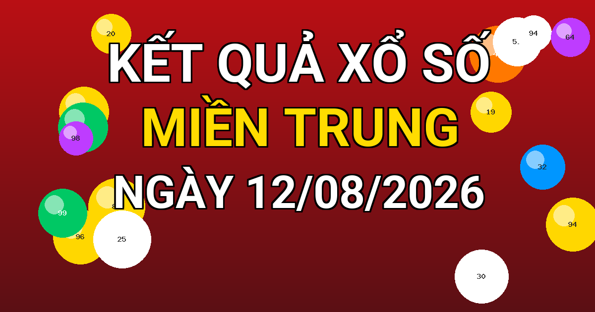 Kết quả xổ số Miền Trung ngày 12/08/2026