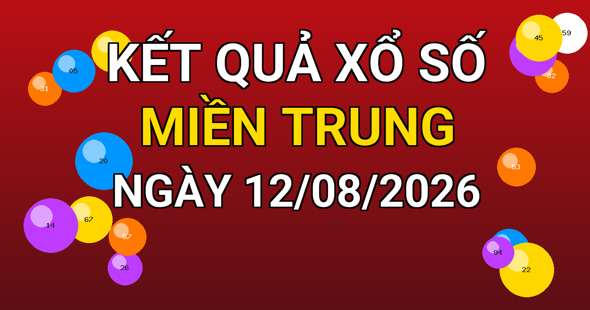 Kết quả xổ số Miền Trung ngày 12/08/2026