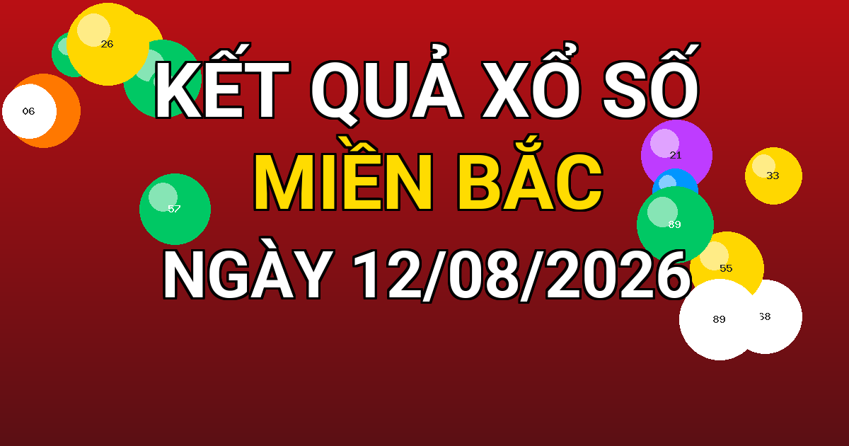 Kết quả xổ số Miền Bắc ngày 12/08/2026