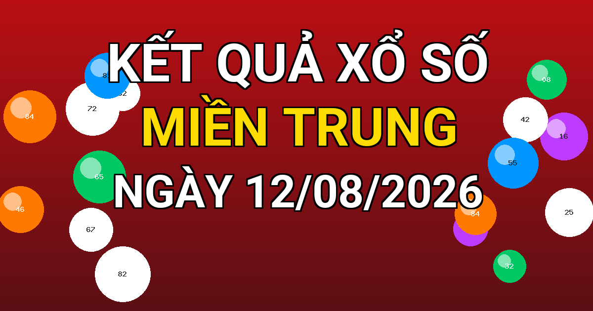 Kết quả xổ số Miền Trung ngày 12/08/2026