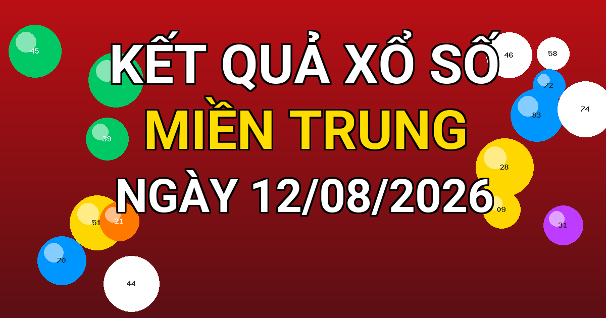 Kết quả xổ số Miền Trung ngày 12/08/2026
