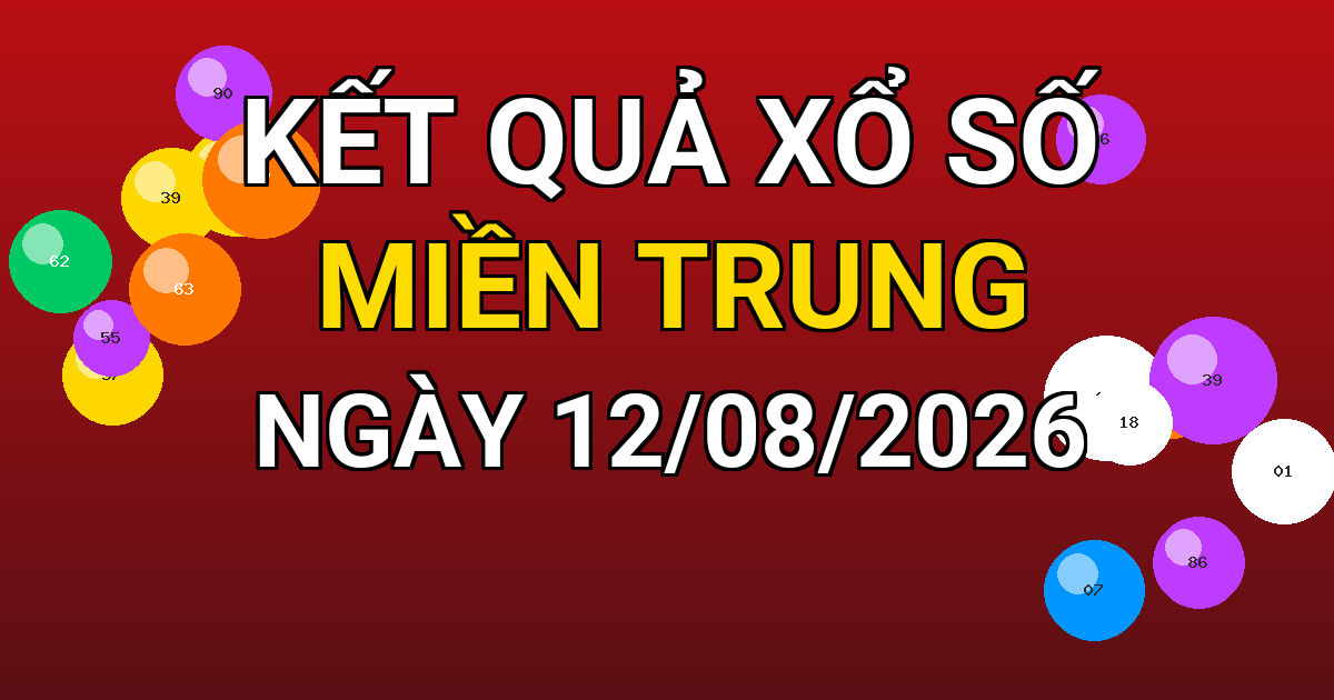 Kết quả xổ số Miền Trung ngày 12/08/2026