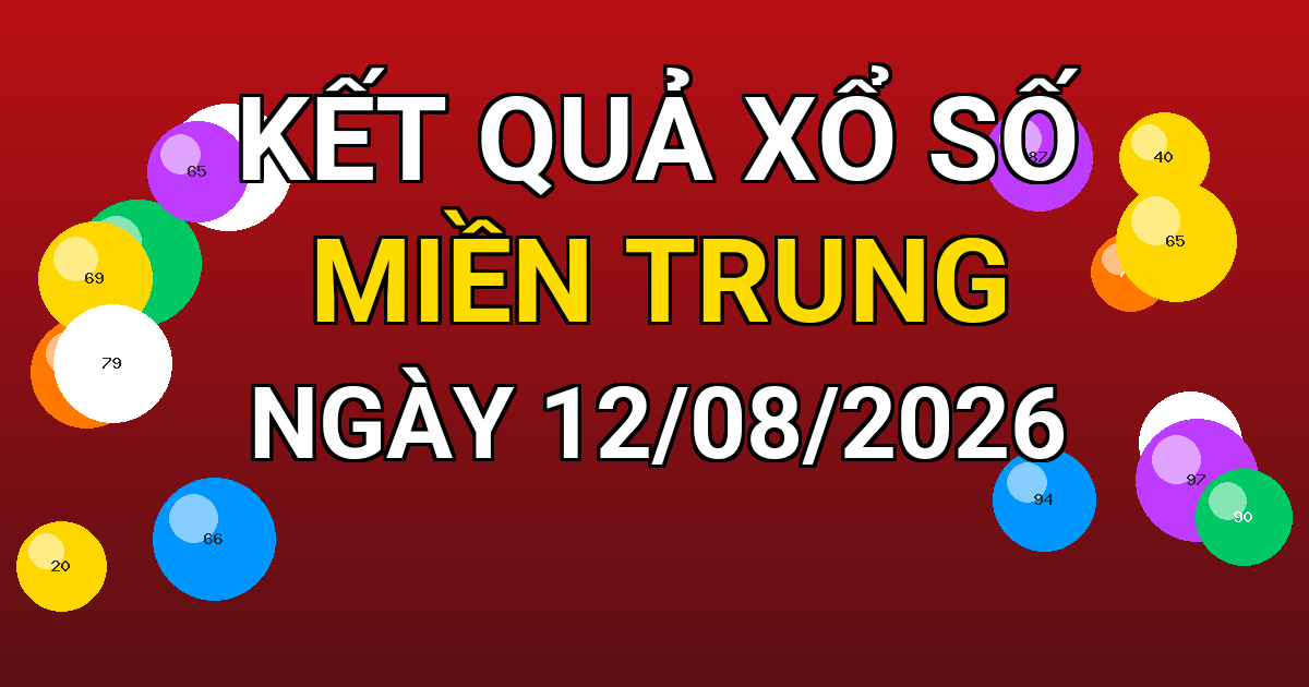 Kết quả xổ số Miền Trung ngày 12/08/2026