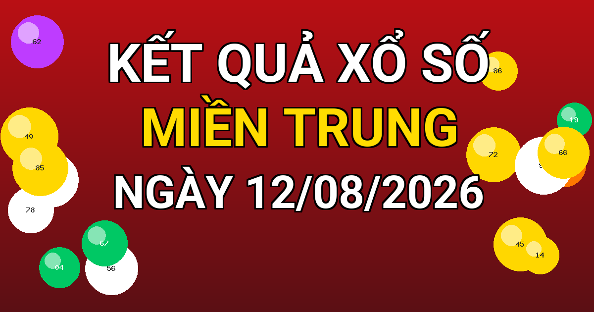 Kết quả xổ số Miền Trung ngày 12/08/2026