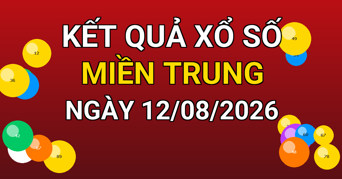 Kết quả xổ số Miền Trung ngày 12/08/2026