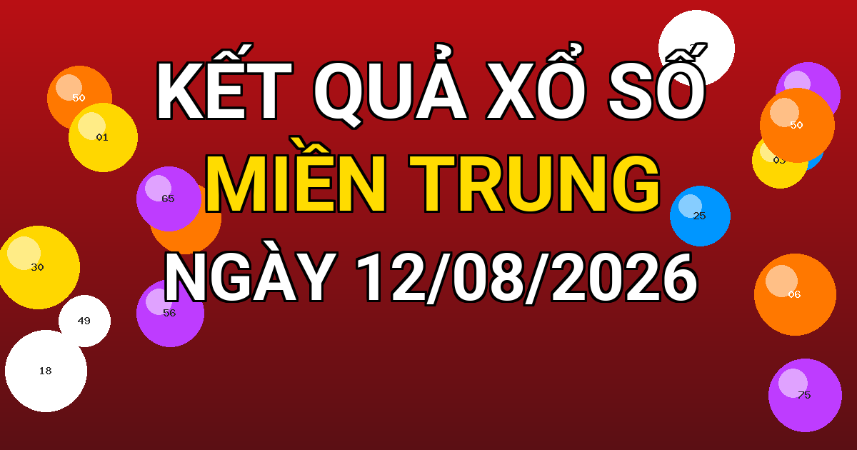 Kết quả xổ số Miền Trung ngày 12/08/2026