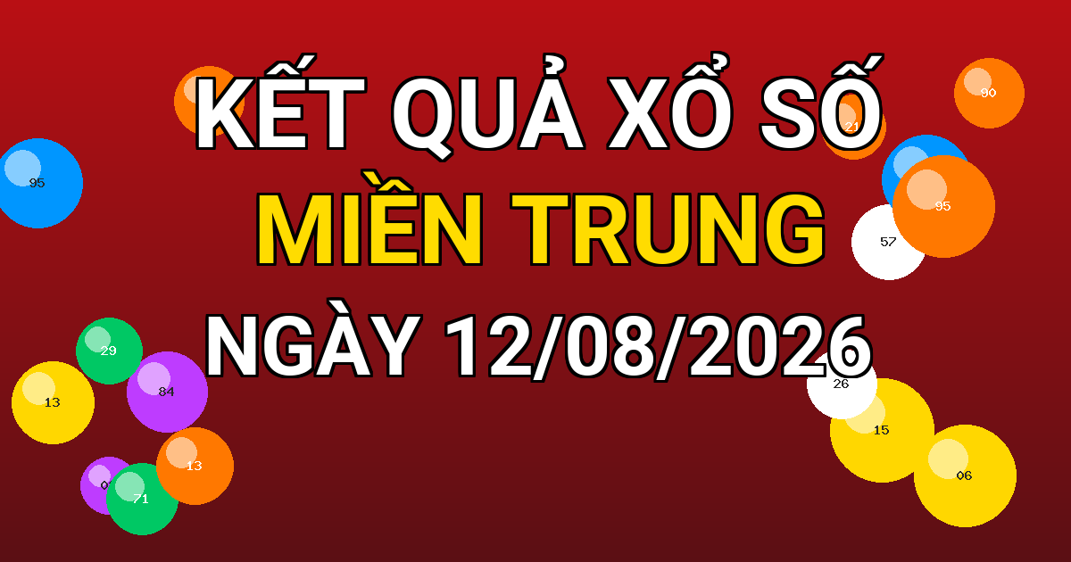 Kết quả xổ số Miền Trung ngày 12/08/2026