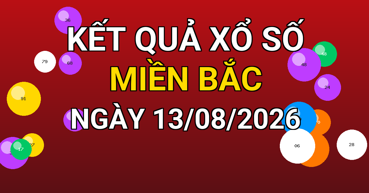 Kết quả xổ số Miền Bắc ngày 13/08/2026