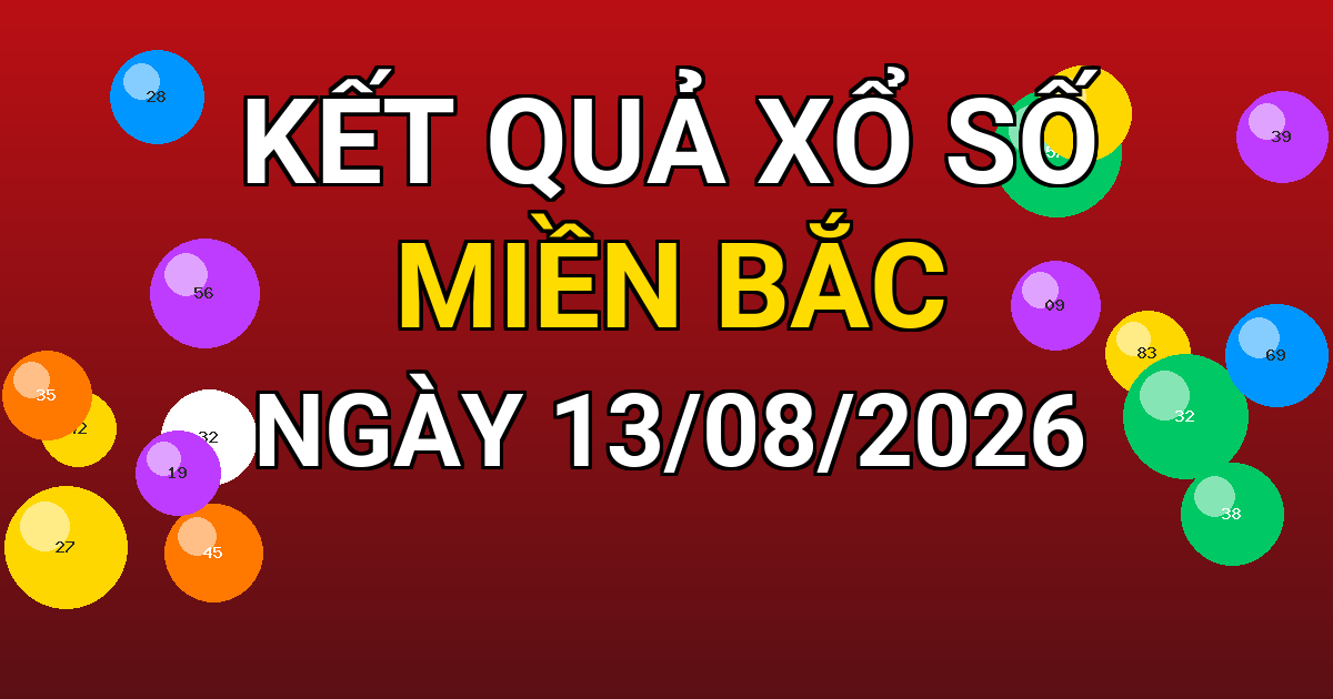 Kết quả xổ số Miền Bắc ngày 13/08/2026