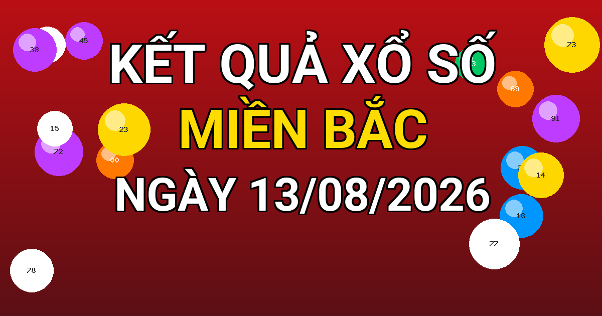 Kết quả xổ số Miền Bắc ngày 13/08/2026