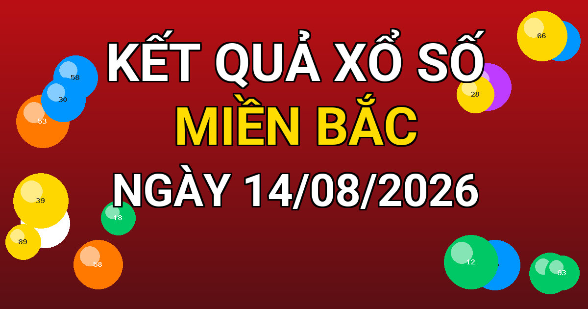 Kết quả xổ số Miền Bắc ngày 14/08/2026