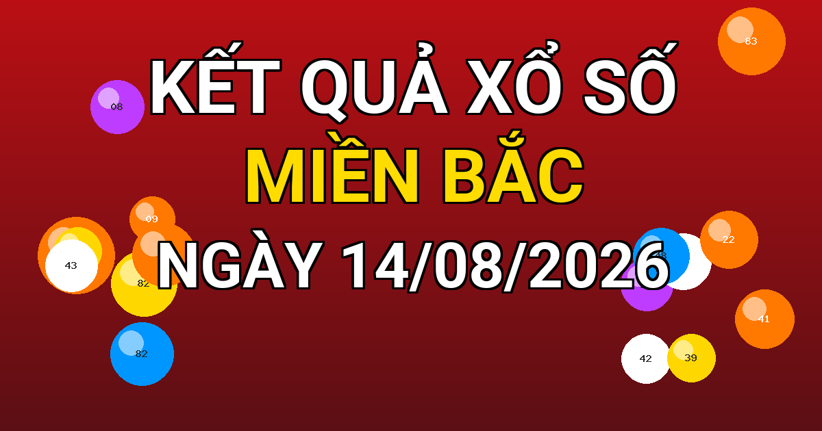 Kết quả xổ số Miền Bắc ngày 14/08/2026