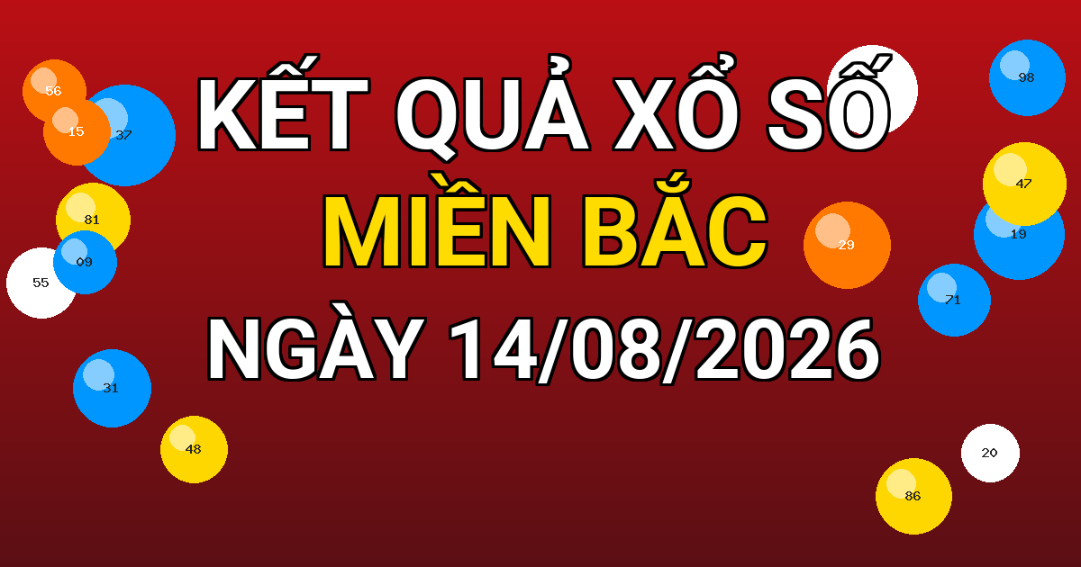 Kết quả xổ số Miền Bắc ngày 14/08/2026