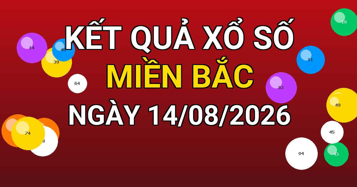 Kết quả xổ số Miền Bắc ngày 14/08/2026