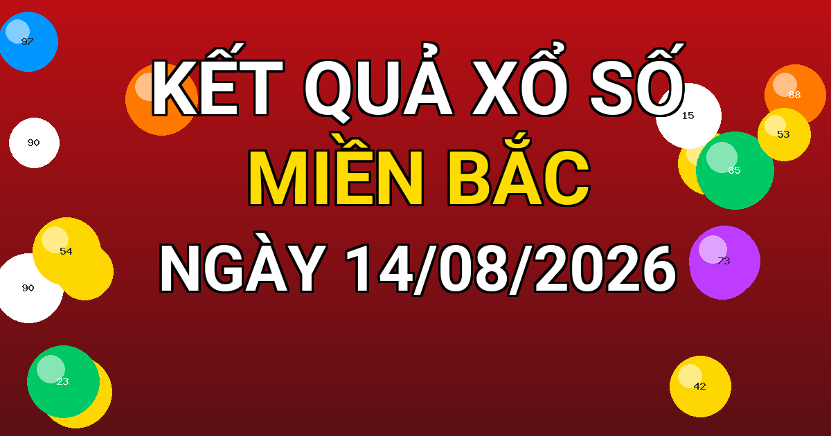Kết quả xổ số Miền Bắc ngày 14/08/2026