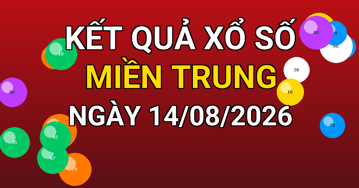 Kết quả xổ số Miền Trung ngày 14/08/2026