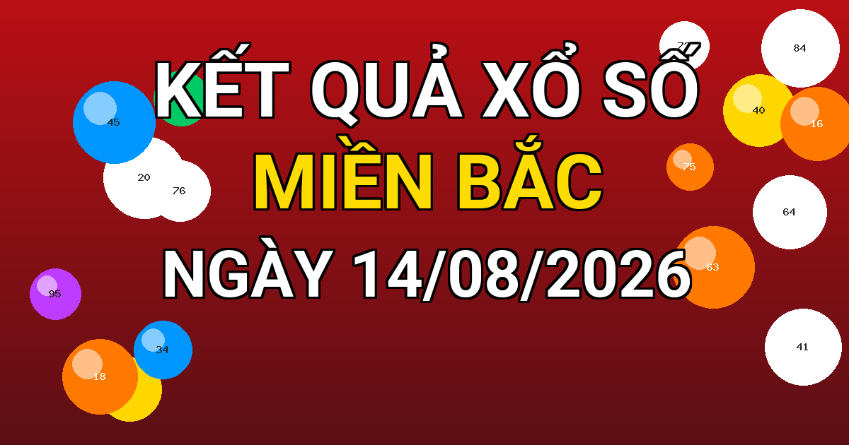 Kết quả xổ số Miền Bắc ngày 14/08/2026