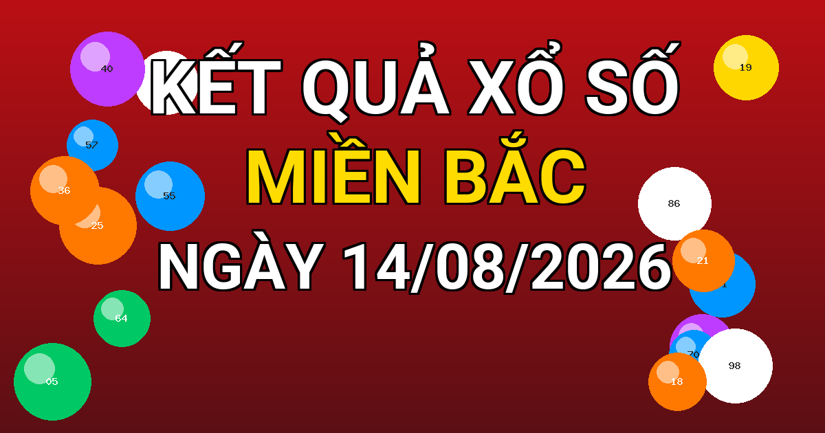 Kết quả xổ số Miền Bắc ngày 14/08/2026