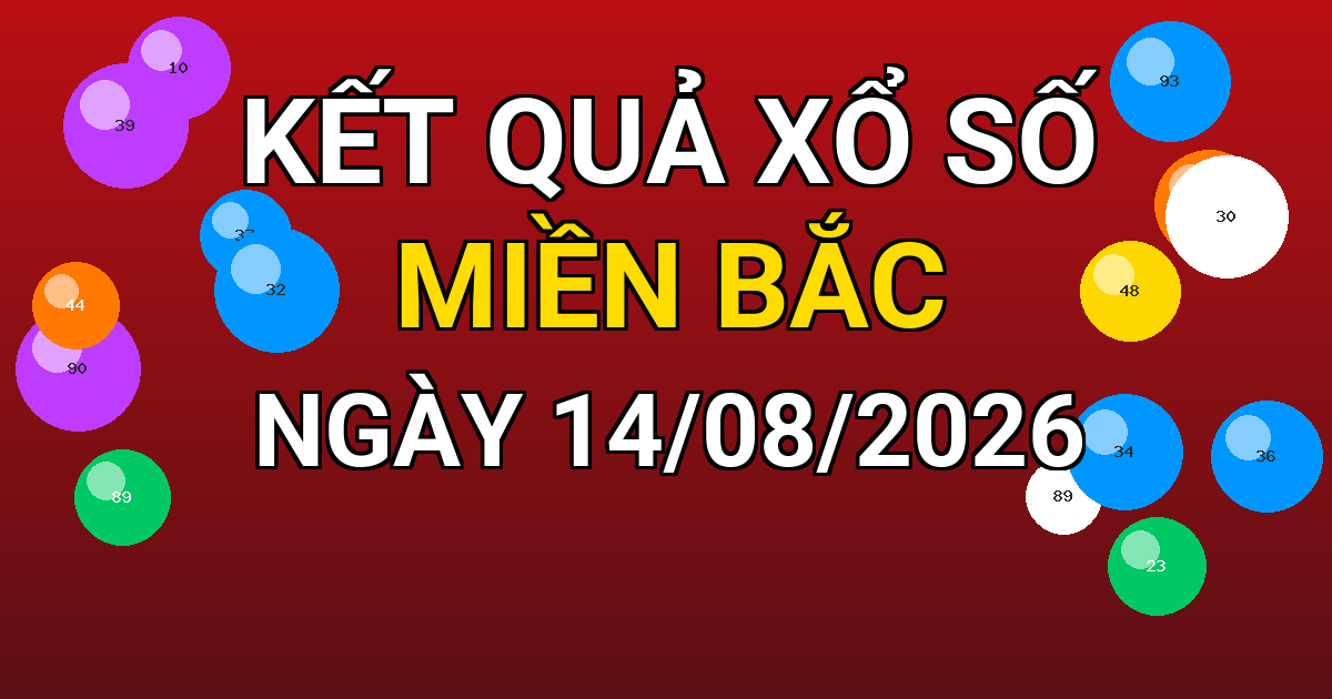 Kết quả xổ số Miền Bắc ngày 14/08/2026