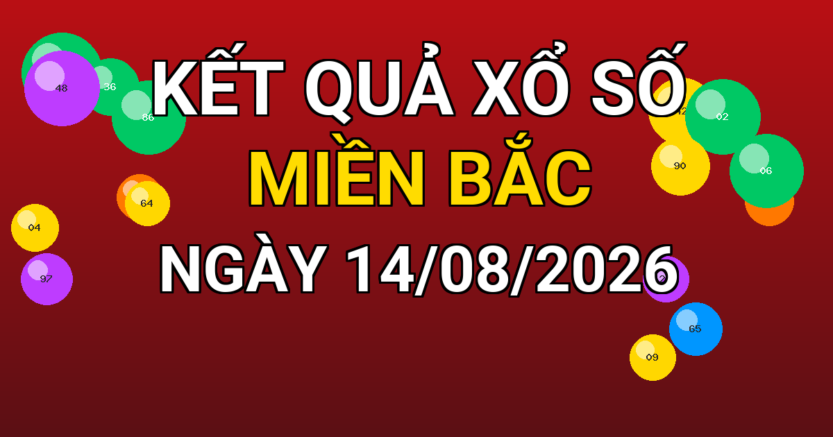Kết quả xổ số Miền Bắc ngày 14/08/2026