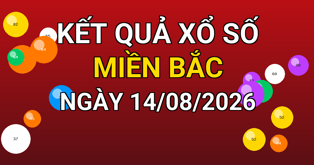 Kết quả xổ số Miền Bắc ngày 14/08/2026