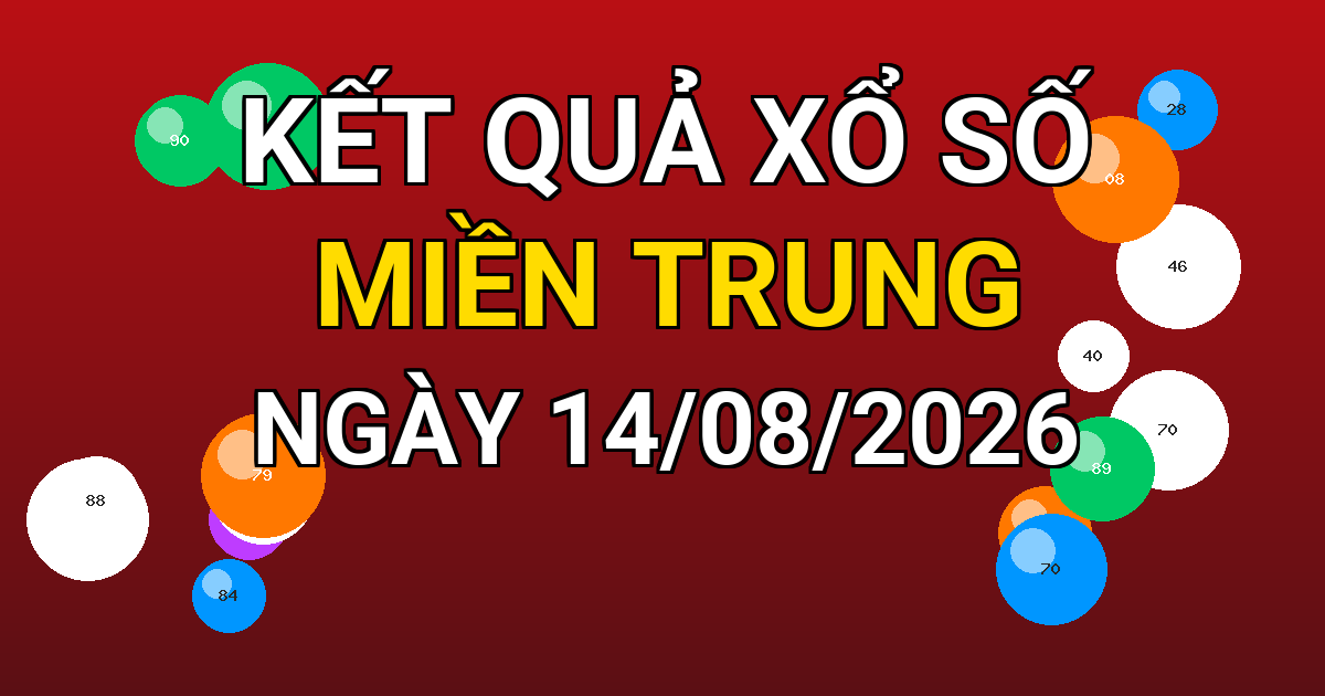 Kết quả xổ số Miền Trung ngày 14/08/2026
