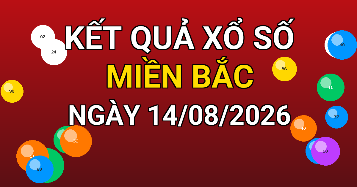 Kết quả xổ số Miền Bắc ngày 14/08/2026