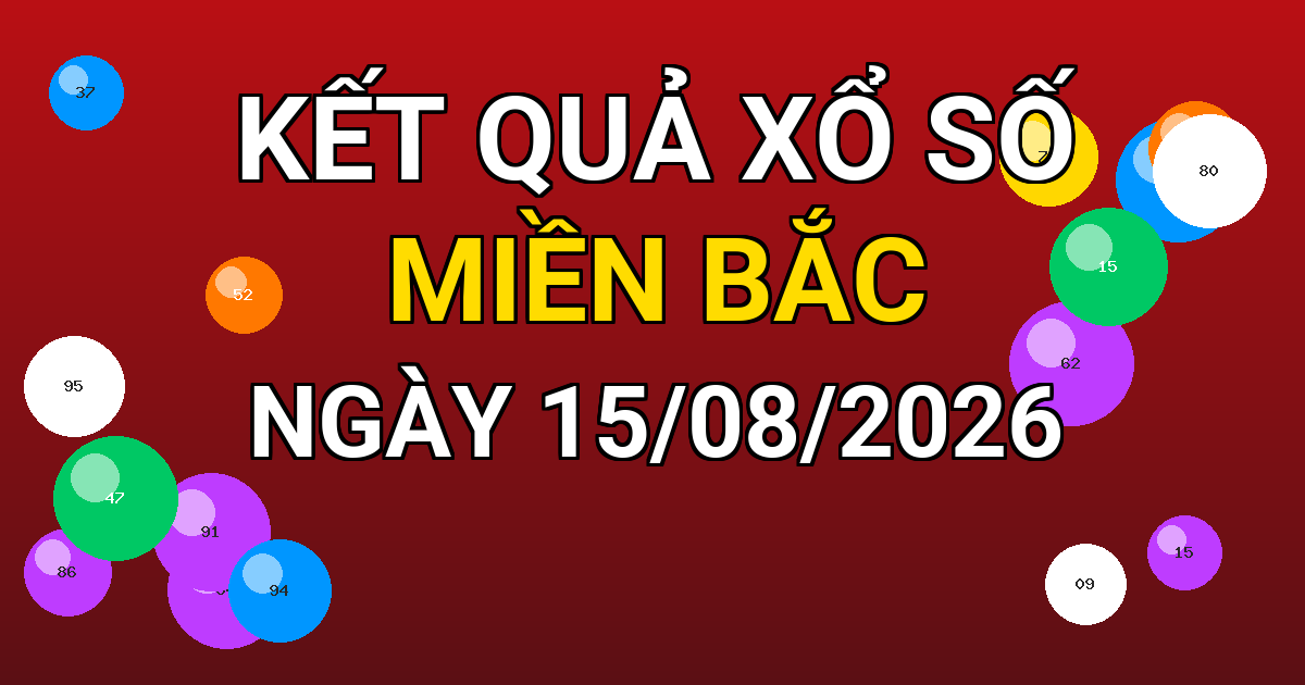 Kết quả xổ số Miền Bắc ngày 15/08/2026